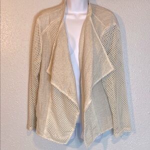 Chico's Cream Mesh Knit Cardigan Sweater